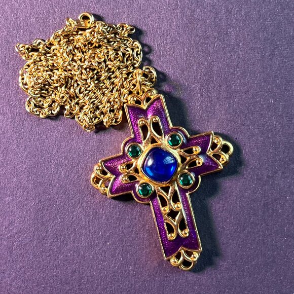 Colorful Cross Necklace (Avon) - Picture 1 of 2